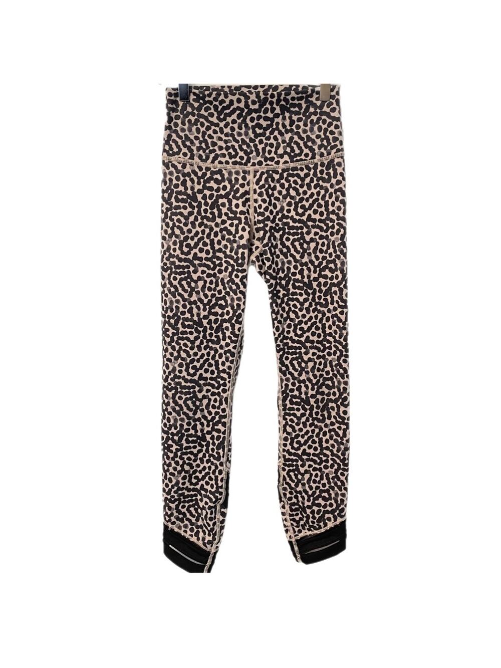 Lululemon High Times Pant  Wrap Mesh Ace Spot Grain Black  Sz 4